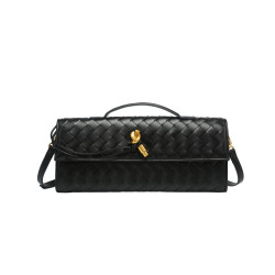 Bolso Baguette Trenzado con Broche de Nudo – Heda Bags