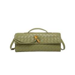 Bolso Baguette Trenzado con Broche de Nudo – Heda Bags