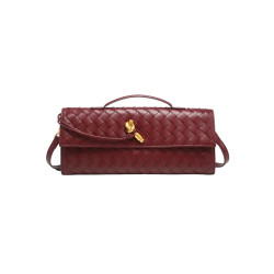 Bolso Baguette Trenzado con Broche de Nudo – Heda Bags