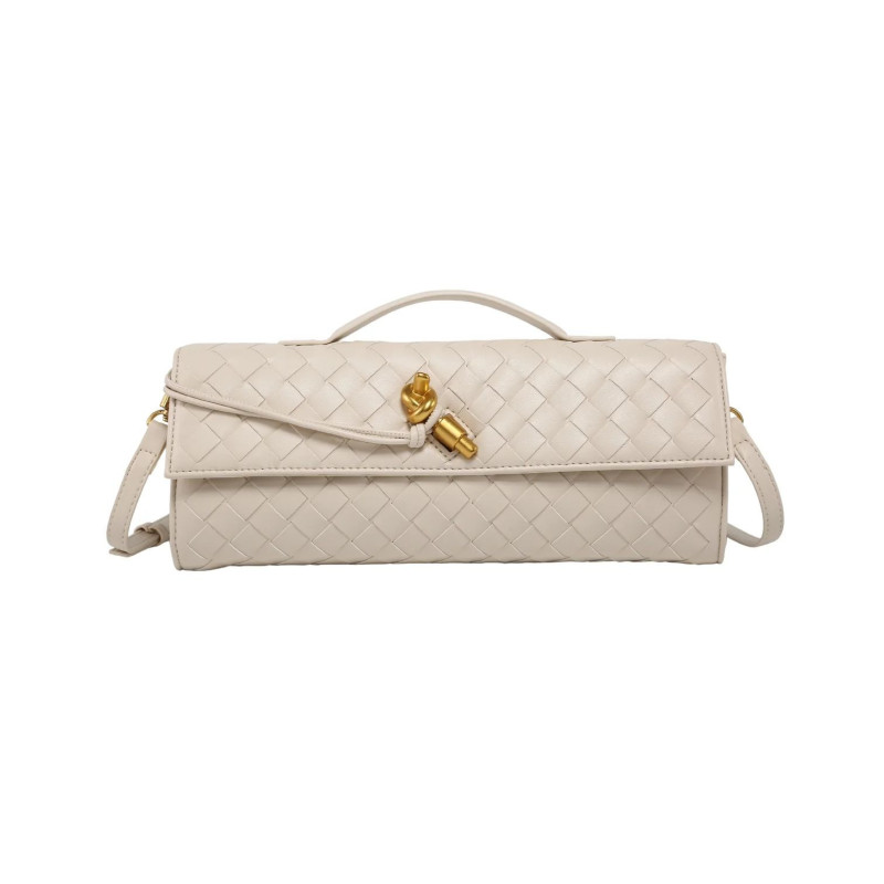 Bolso Baguette Trenzado con Broche de Nudo – Heda Bags