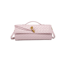 Bolso Baguette Trenzado con Broche de Nudo – Heda Bags