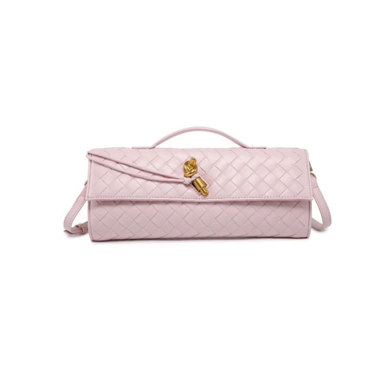 Bolso Baguette Trenzado con Broche de Nudo – Heda Bags